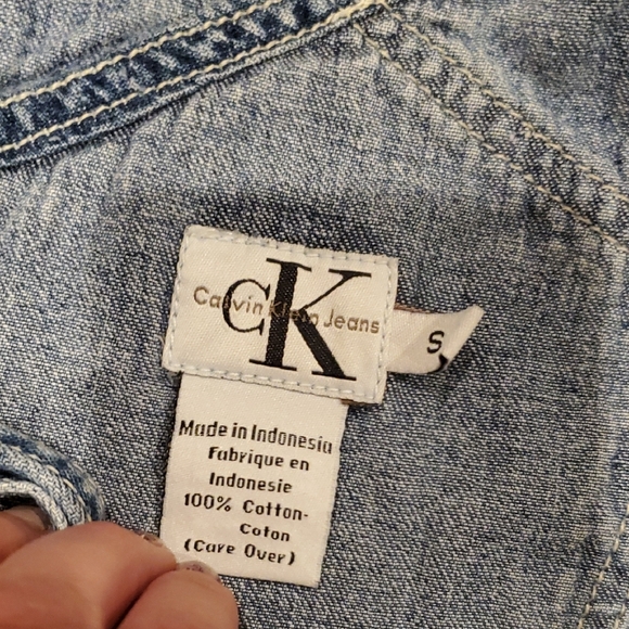 90's Vintage cargo grunge Denim Overalls by Calvin Klein - Picture 5 of 9